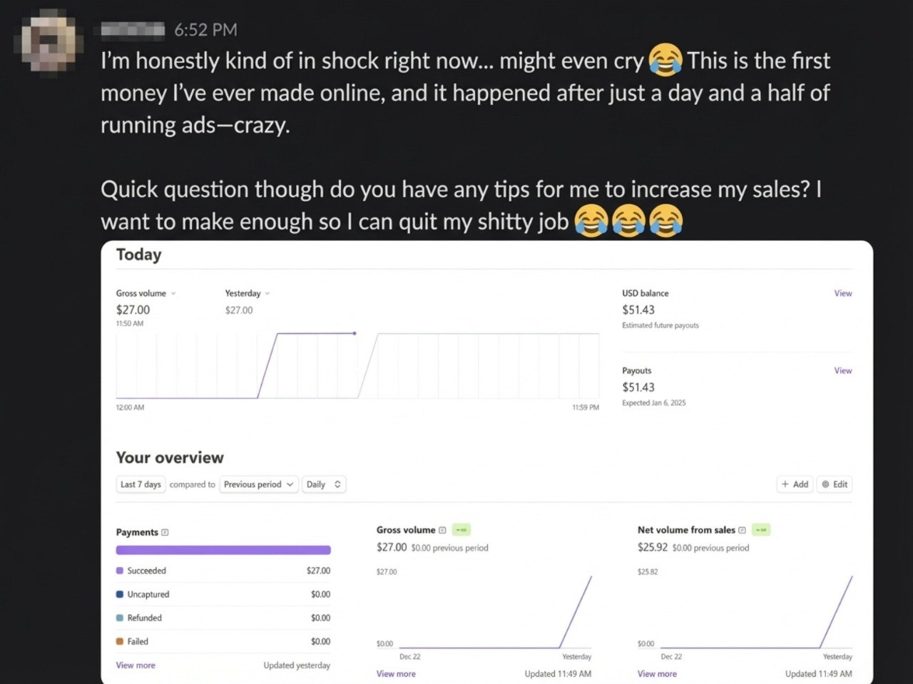 Student result screenshot